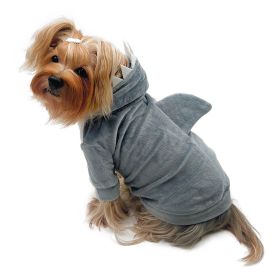 Ultra Plush Shark Hoodie with Fin & Teeth - L