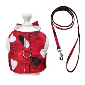 Abstract Hearts Harness Vest with Matching Leash - M