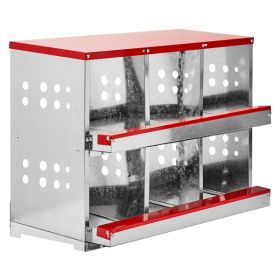 6 Compartments, 84x43x62, Sloping Roof, Disassembled, Iron, Red (Color: Red)